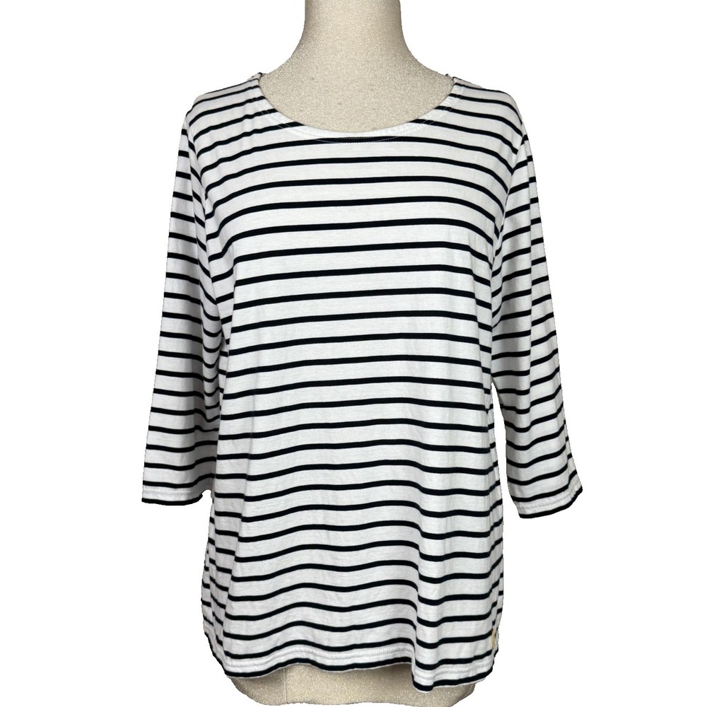 Armor Lux Shirt Womens 6‎ White Navy Breton Stripe Nautical Quiet Luxury Capsule